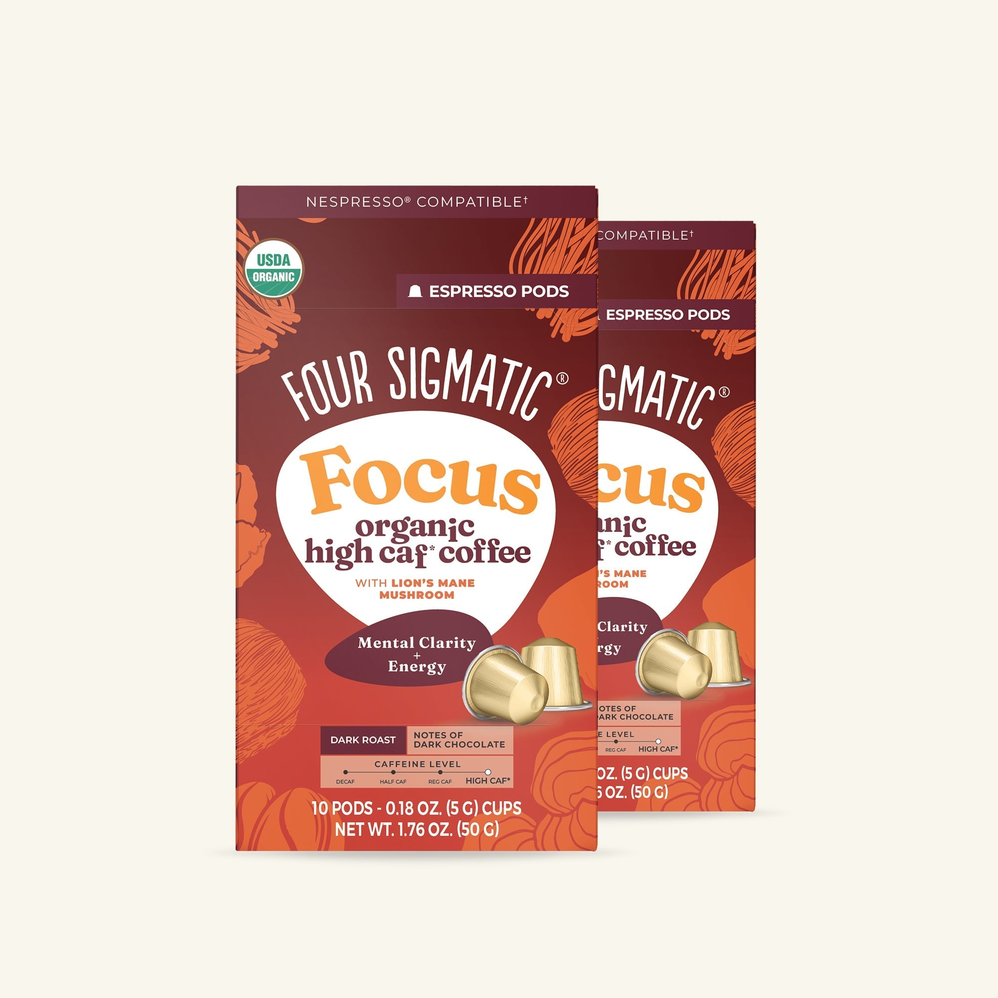 Focus Dark Roast High Caf Espresso Pods (10ct) - Smooth Morning