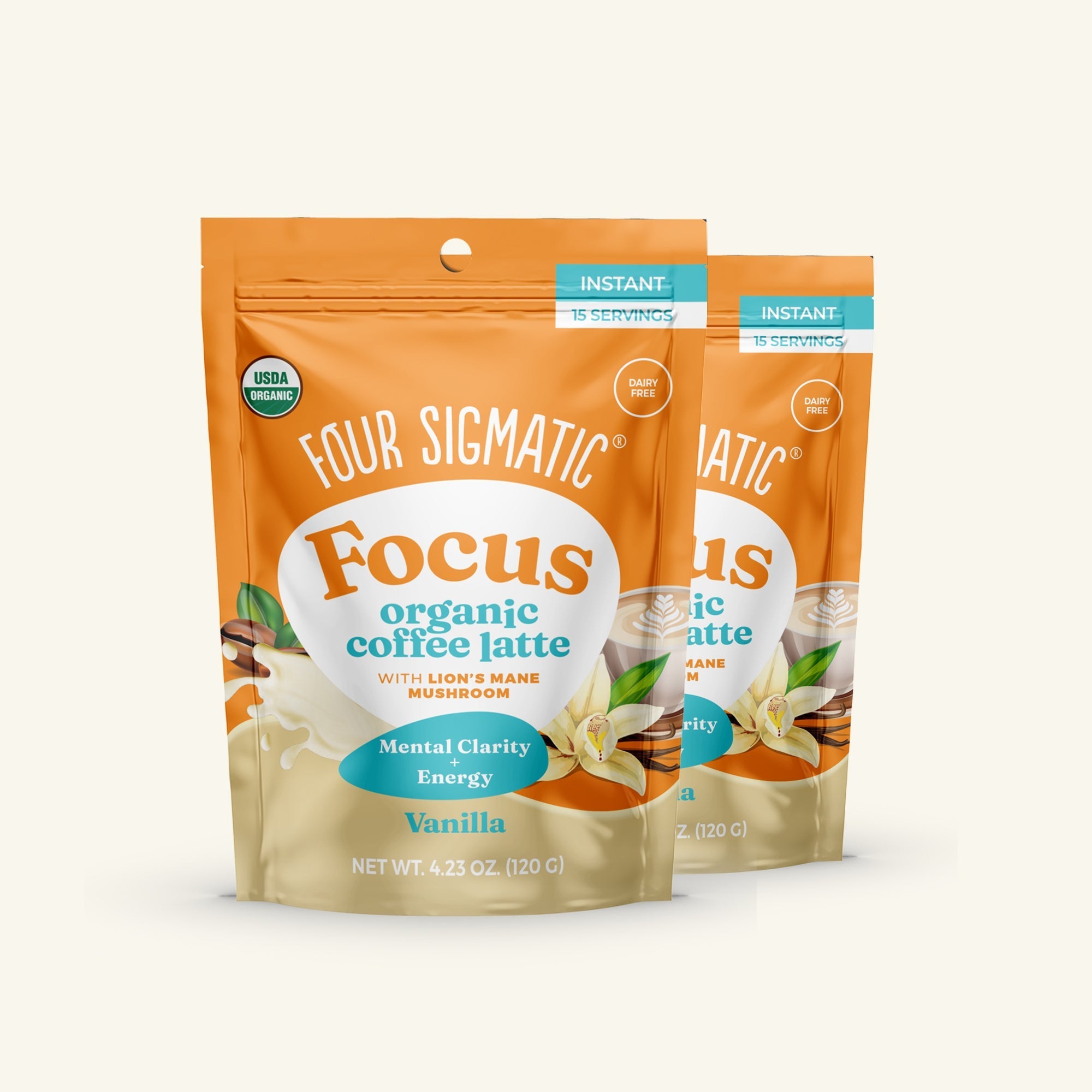 Focus Organic Coffee Latte - Vanilla - For Morning Focus