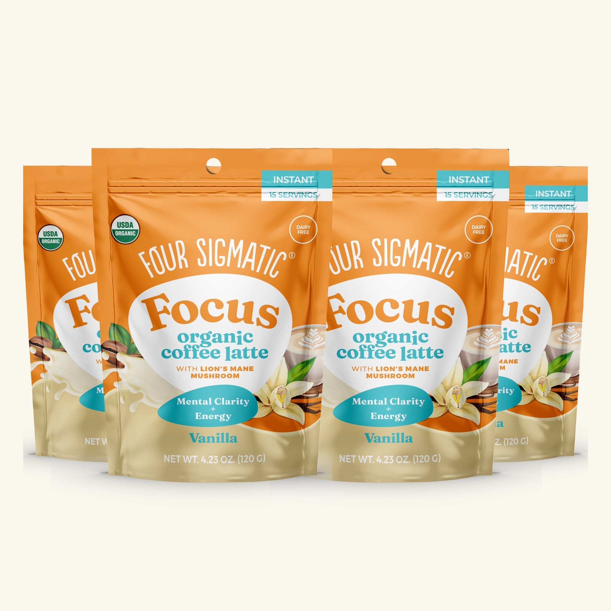 Focus Organic Coffee Latte - Vanilla - For Morning Focus