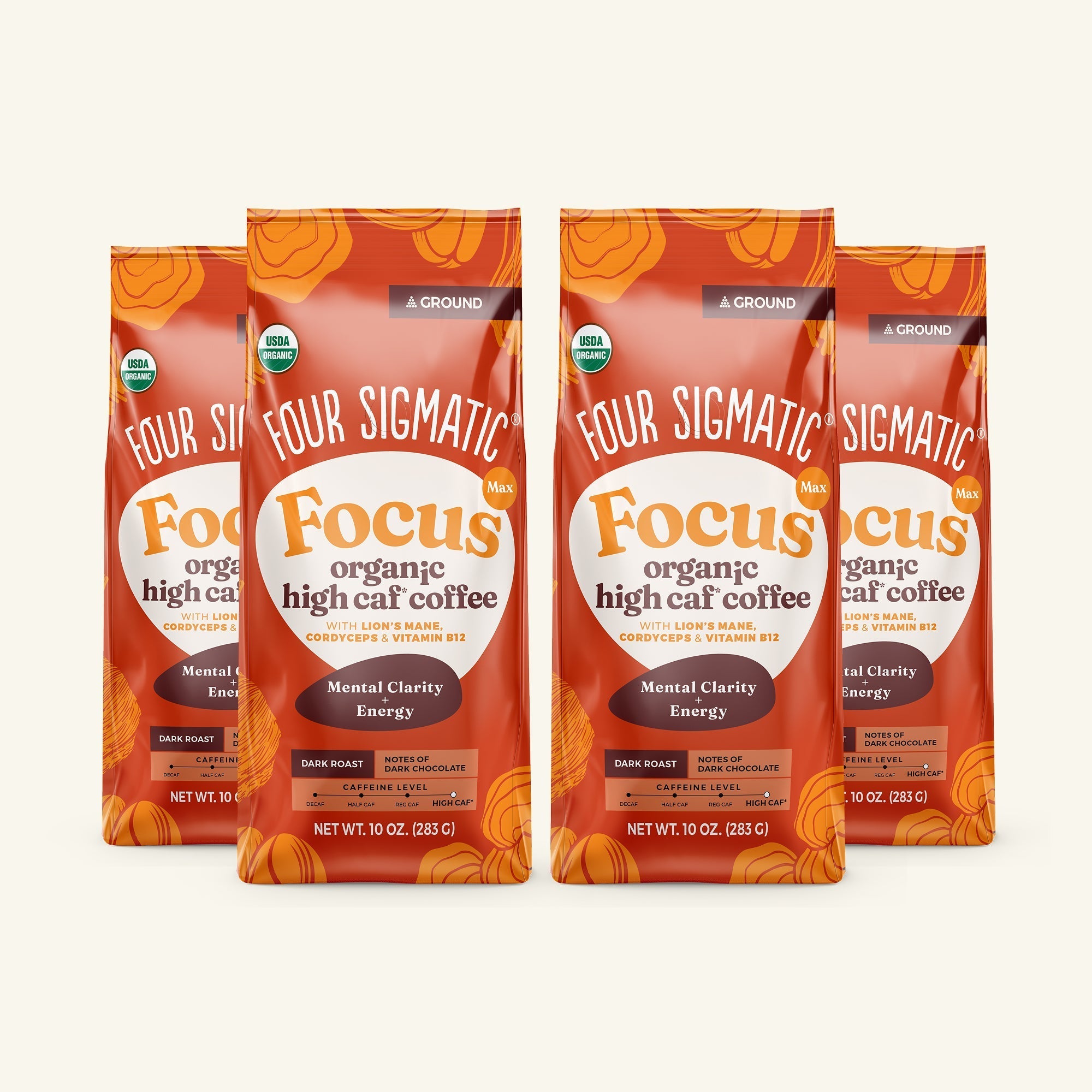 Focus Max High Caf Ground Coffee - Dark - Balanced Energy