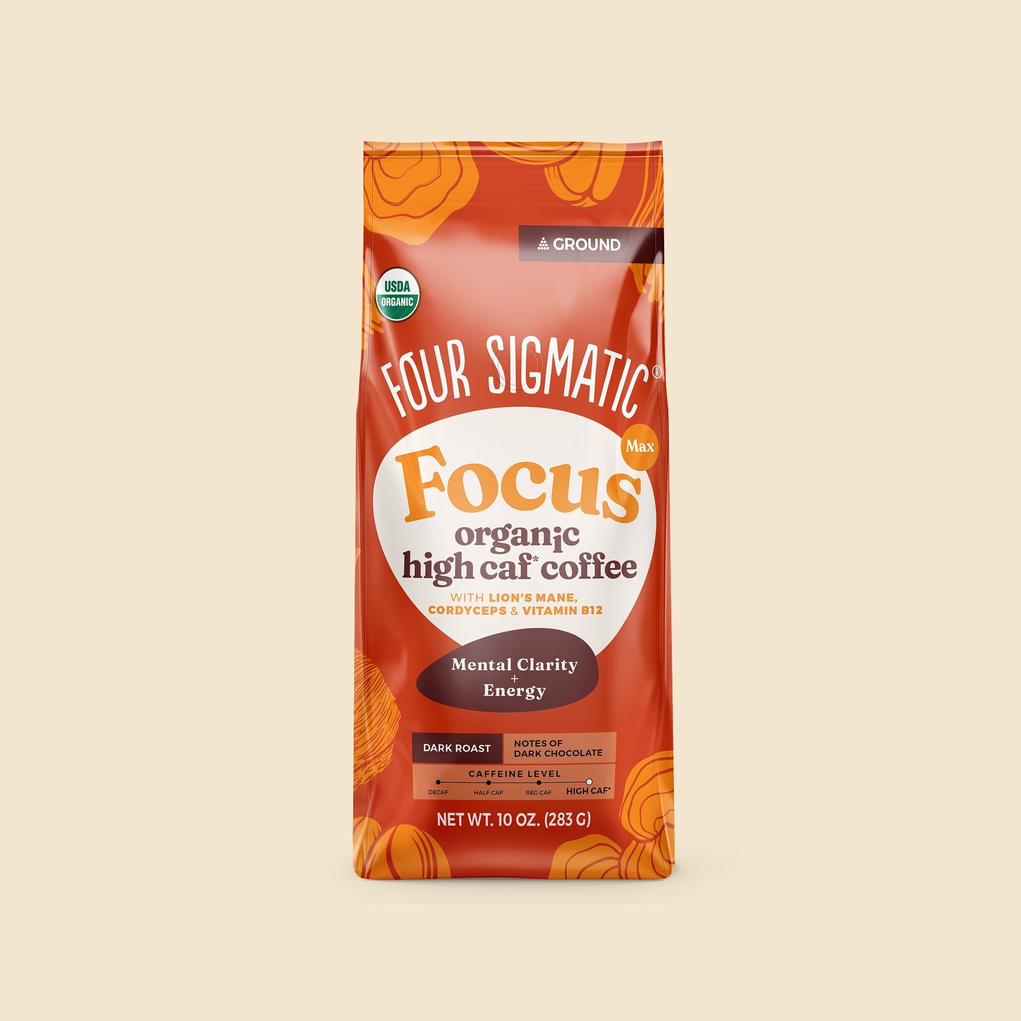 Focus Max High Caf Ground Coffee - Dark - Balanced Energy